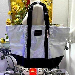 Victoria’s Secret Silver color textured pattern bag NWT